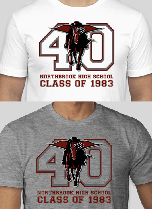 Northbrook High School Class of 1983 White & Gray Tees