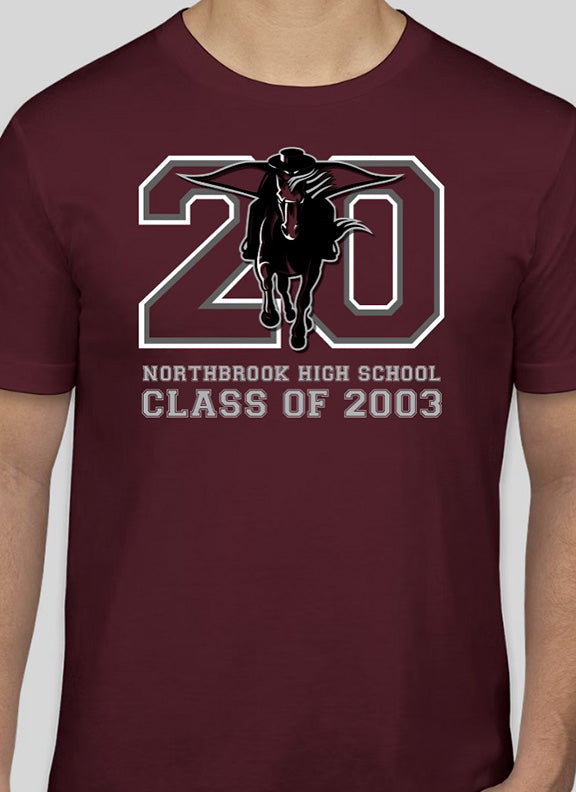 Northbrook High School Class of 2003 Tee-Maroon